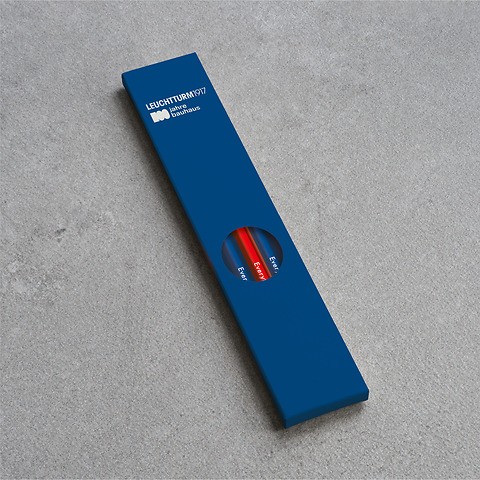 Pencil HB, LT1917, assorted 2 colours: 4 x royal blue, 1x red Bauhaus 100