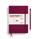 Weekly Planner & Notebook Medium (A5) 2025, Port Red, English