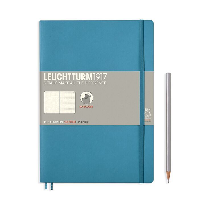 Notebook Composition (B5) dotted, softcover, 121 numbered pages, nordic blue