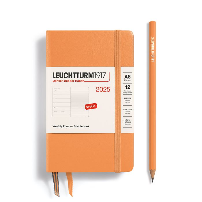 Weekly Planner & Notebook Pocket (A6) 2025, Apricot