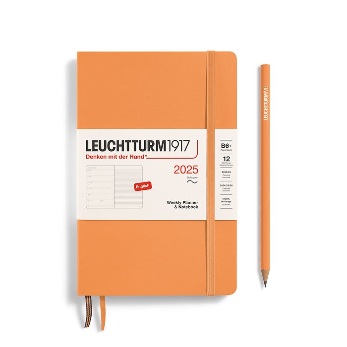 Weekly Planner & Notebook Paperback (B6+) 2025, Softcover, Apricot