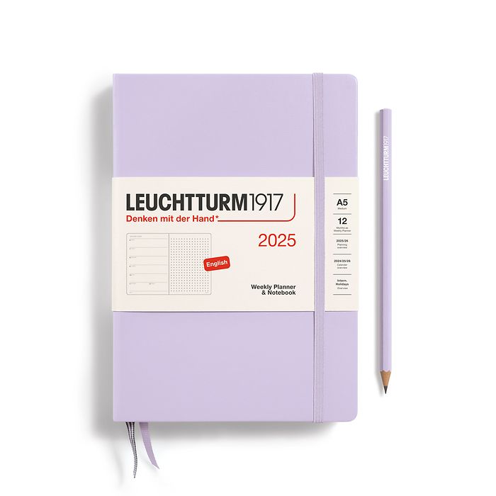 Weekly Planner & Notebook Dotted Medium (A5) 2025, Lilac