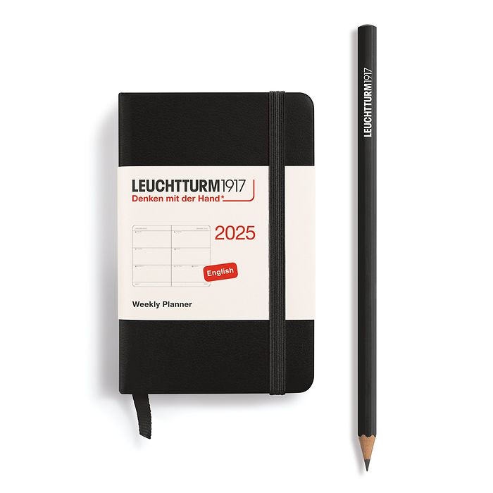 Weekly Planner Mini (A7) 2025, Black, English