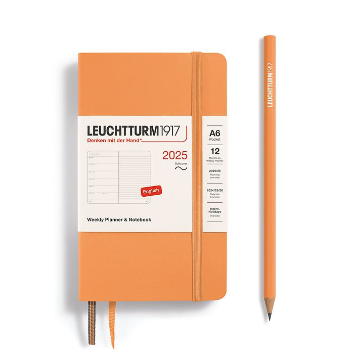 Weekly Planner & Notebook Pocket (A6) 2025, Softcover, Apricot