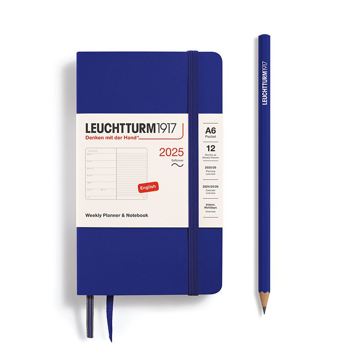 Weekly Planner & Notebook Pocket (A6) 2025, Softcover, Ink