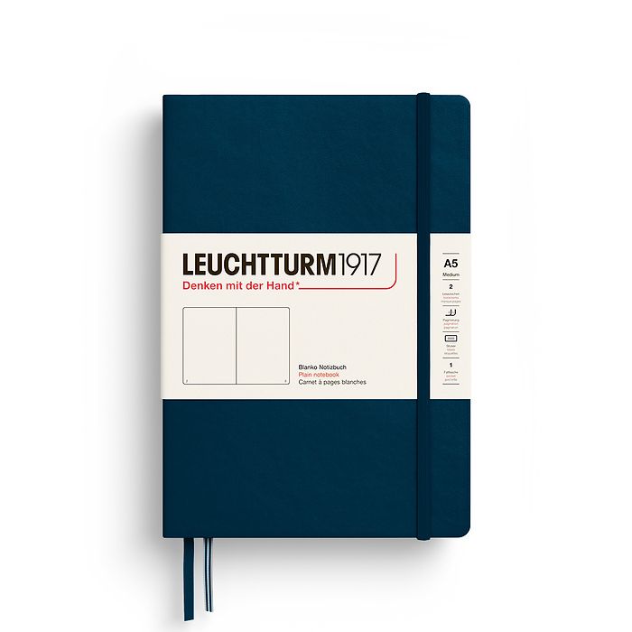 Notebook Medium (A5), Hardcover, 251 numbered pages, Deep Sea, plain