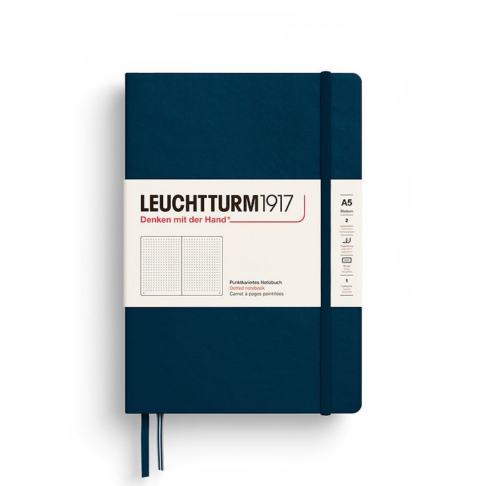 Notebook Medium (A5), Hardcover, 251 numbered pages, Deep Sea, dotted