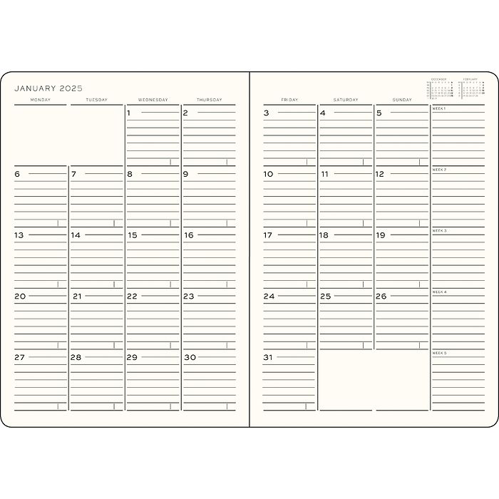 Monthly Planner with Notebook 2025